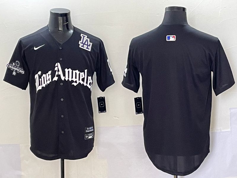 Men Los Angeles Dodgers Blank Black Five generations Joint Name 2025 Nike MLB Jersey style 49